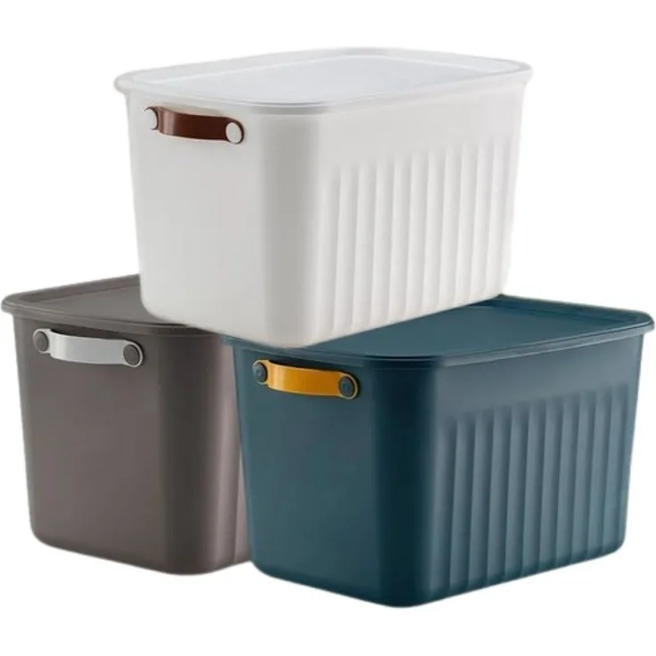 Luxury Bites Aufbewahrungsbox mit Deckel, 20L-15L -10L BPA-freie Kunststoff, nestbar und stapelbar (6 Farben, 9 Farbkombiationen, 3er Set)