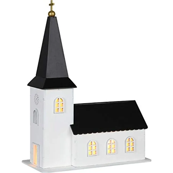 LED Leuchtkirche "Church", 4 LEDs, Weiß/Schwarz