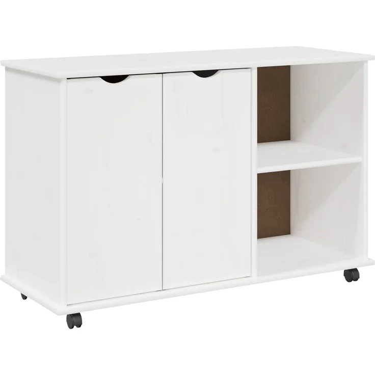 vidaXL Rollschrank MOSS 100 x 39 x 65,5 cm Massivholz Kiefer Weiß 42028385 – Bild 2