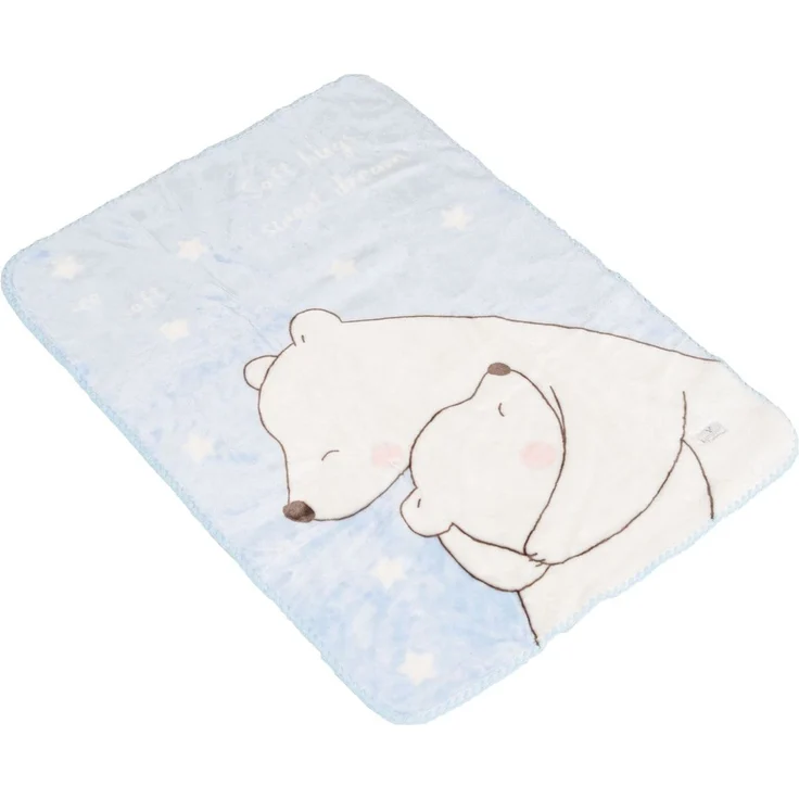 Cangaroo Babydecke 110 x 80 cm Softy Sweet Bärenmotiv Kuscheldecke Schmusedecke blau – Bild 1