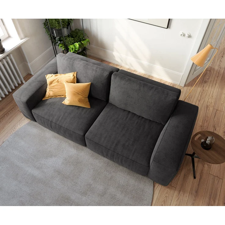 Big-Sofa Lanzo 230x95 cm Mikrofaser Schwarz – Bild 4