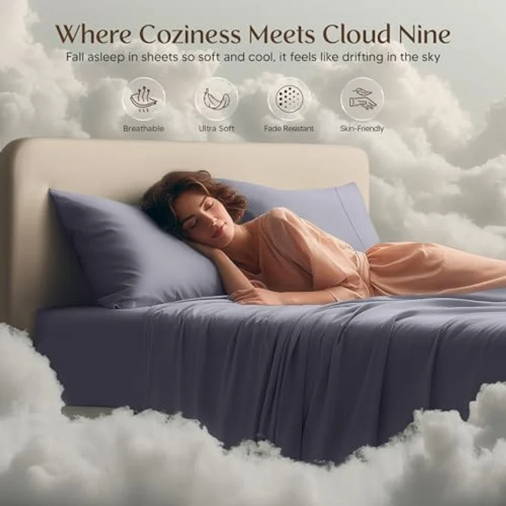 Utopia Bedding Bettwäsche-Set für King-Size-Bett, 4-teilig, gebürstete Mikrofaser, schrumpft und lichtbeständig, pflegeleicht (King-Size-Bett, Grau) – Bild 7