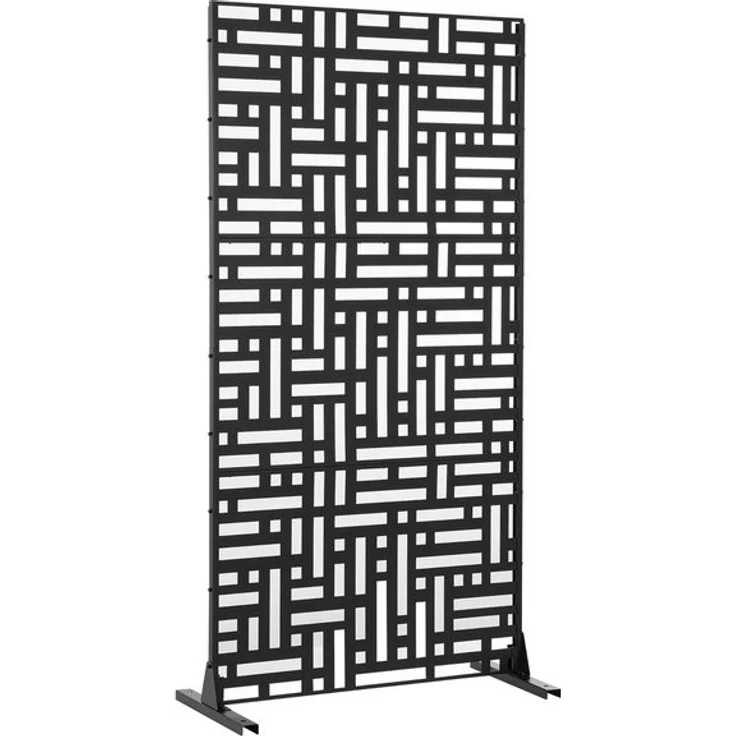 Trennwand Bernalda 180x90 cm Stahl Schwarz [casa. pro] – Bild 4