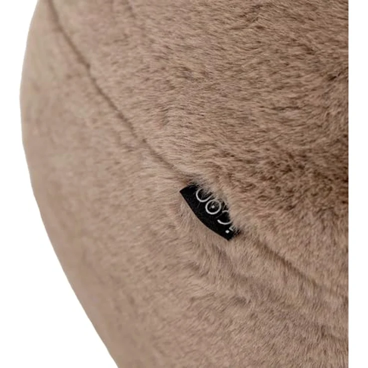 Icon Milano Hocker, Mokkabraun, Kaninchen Kunstfell Stoff, Sitzsack Stuhl, Sitzpuff Hocker mit Füllung, Fußhocker für das Wohnzimmer, Deko Wohnzimmer – Bild 7