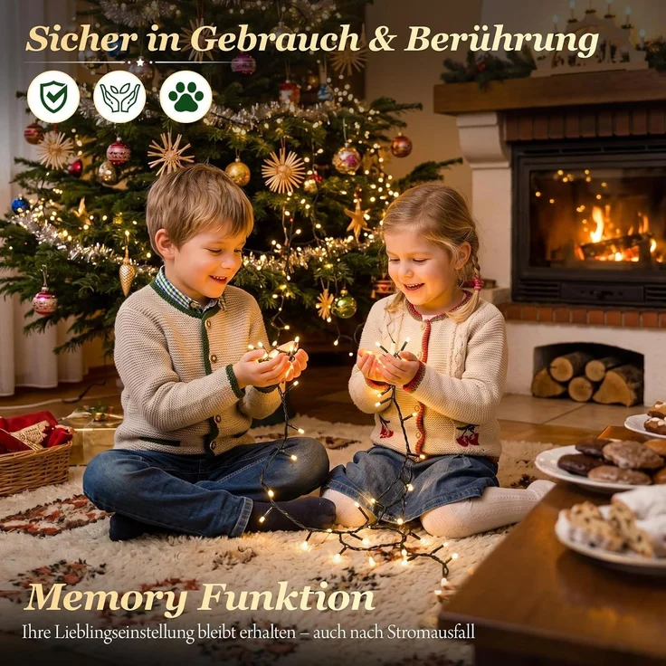SALCAR 26m 360er LED Lichterkette Weihnachtsbaum (23m Lichterkette + 3m Stromkabel) Warmweiß – Bild 7