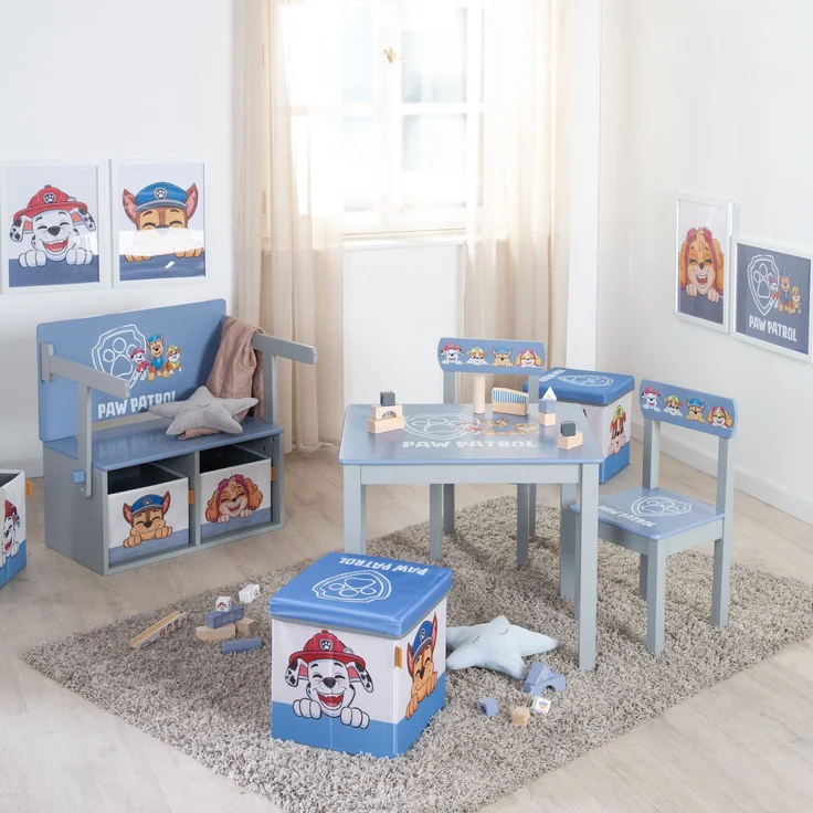 roba Kindersitzgruppe 'Paw Patrol' - 2 Kinderstühlen & 1 Kindertisch - MDF lackiert - Blau / Grau – Bild 5