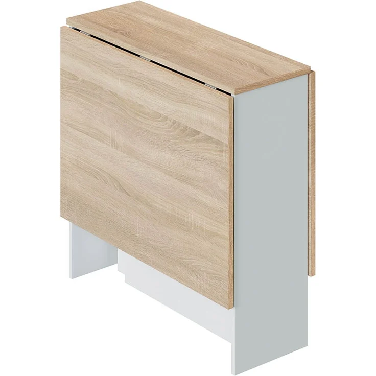 Habitdesign Fly Beistelltisch, Melamin, Weiß/Eiche, L31/140 x H78 x P77cm – Bild 4