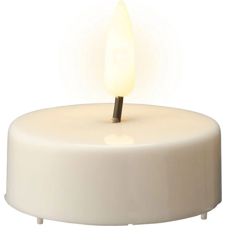 Lumineo LED-Teelichter, Timer, warmweiß, LED Teelichter 6x5,5cm mit Timer Kunststoff 2 Stück Weiß / Warmweiß – Bild 2