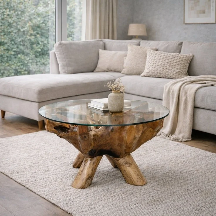 Glasplatte TERRY 80cm Rund Gehärtetes Glas Scheibe Kaminplatte Bodenplatte – Bild 2
