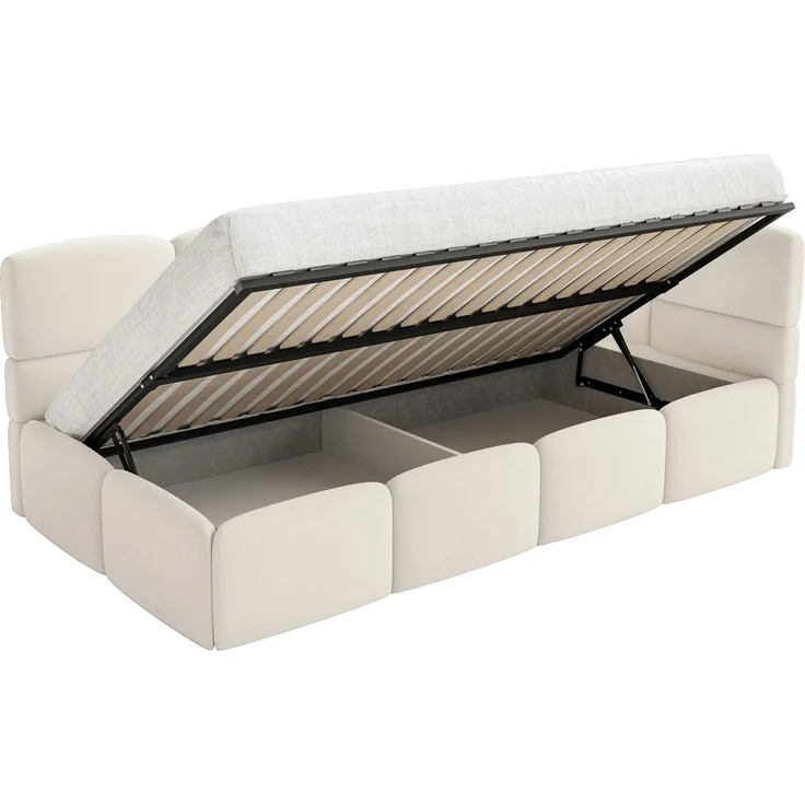Selsey 'Cloudy' Kinderbett 90x200, Rausfallschutz, Kopfteil rechts, Creme – Bild 4