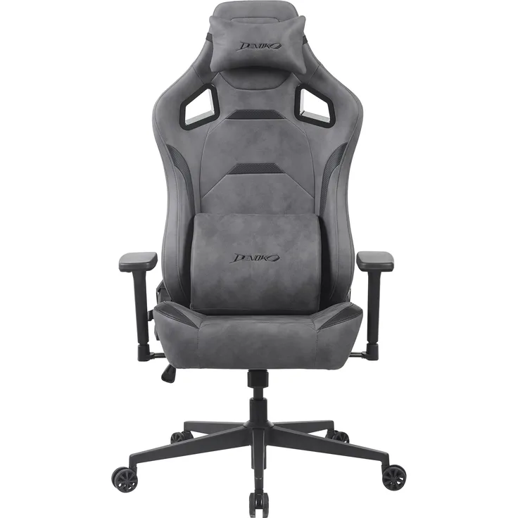 JUMMICO Gaming Stuhl mit 3D Verstellbare Armlehnen, Schreibtischstuhl mit Massagefunktion, Bürostuhl Ergonomisch 90-135° Verstellbarer, 180kg, Anthrazitgrau