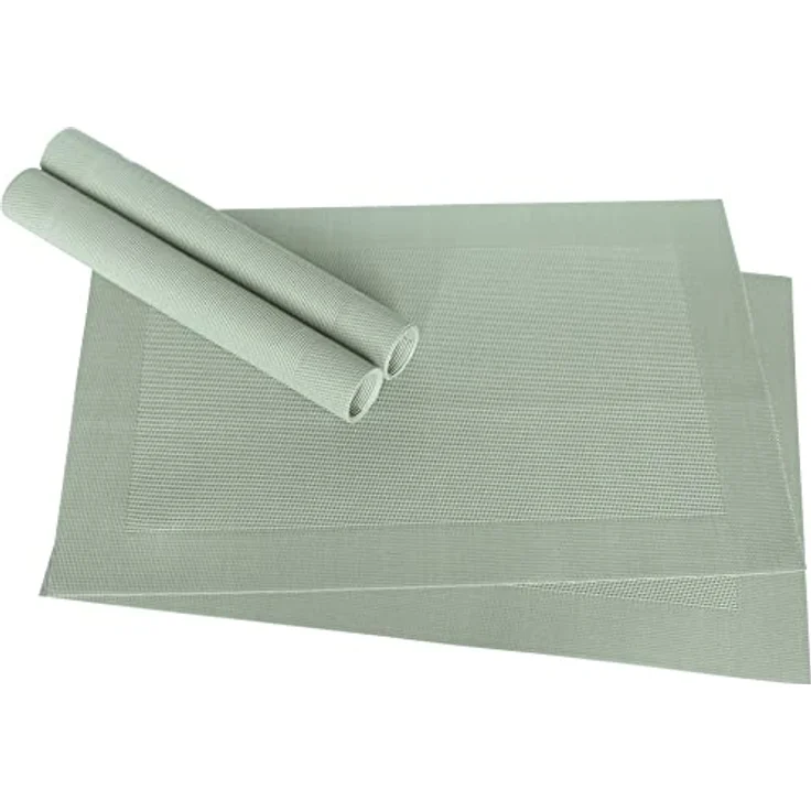 matches21 HOME & HOBBY Platzset Tischset BORDA 4er Grün Pastellgrün Tischunterlage als Tischdeko, (4-St), modernes Esstisch Platzdeckchen als abwaschbarer Tischuntersetzer – Bild 2