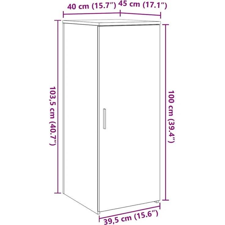 vidaXL Lagerschrank Artisan-Eiche 40x45x103,5 cm Holzwerkstoff 859041 – Bild 11