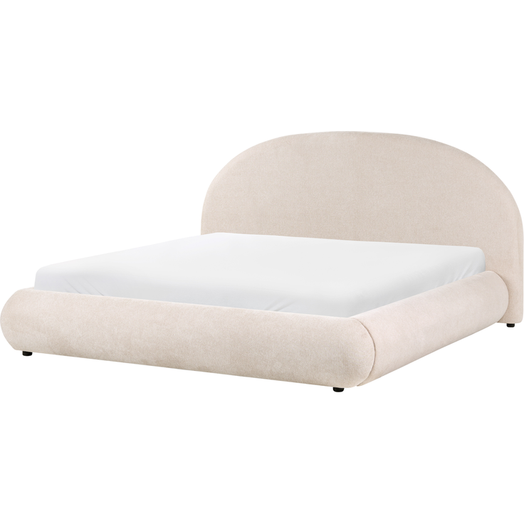 Bett mit Stauraum Stoff GRASSE 180x200 cm Hellbeige