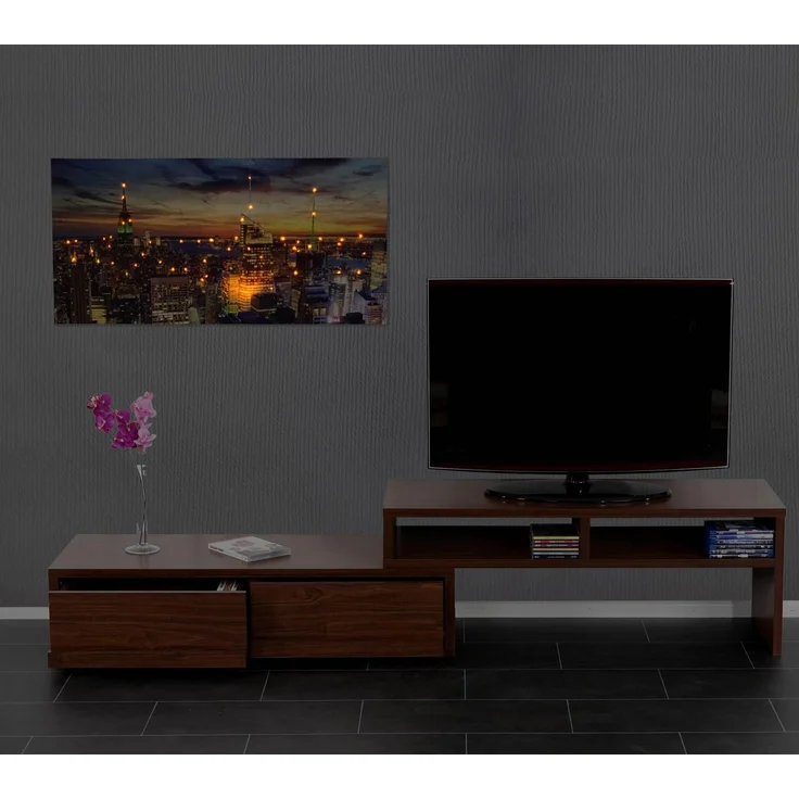 LED-Bild, Leinwandbild Leuchtbild Wandbild, Timer MVG-zertifiziert ~ 100x50cm New York, flackernd – Bild 2