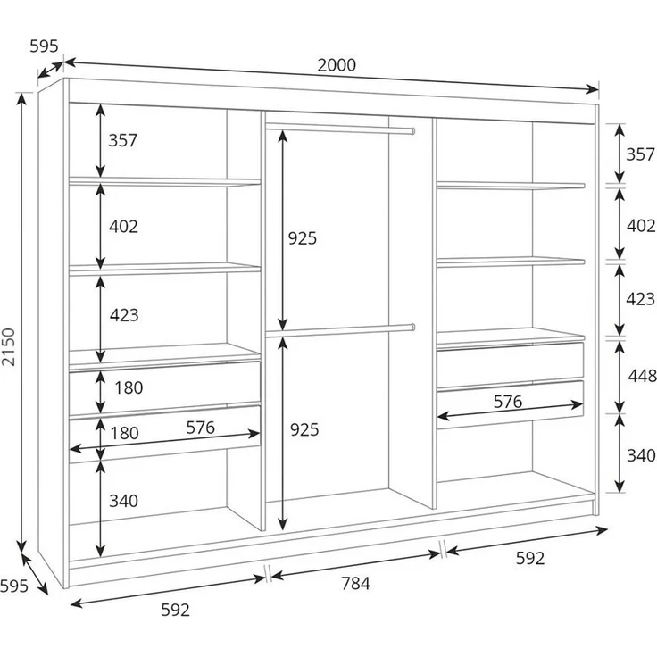 A&J MöbelLand GmbH Schiebetürenschrank BELANO – Moderner Kleiderschrank mit Schiebetüren (Die perfekte Kombination aus modernem Design, hoher Funktionalität und großzügigem Stauraum für Kleidung, Bettwäsche und Accessoires, erhältlich in verschiedenen ... – Bild 4