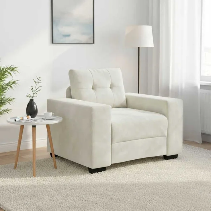 vidaXL Sessel Creme 100x78x80 cm Samt 4105106 – Bild 1