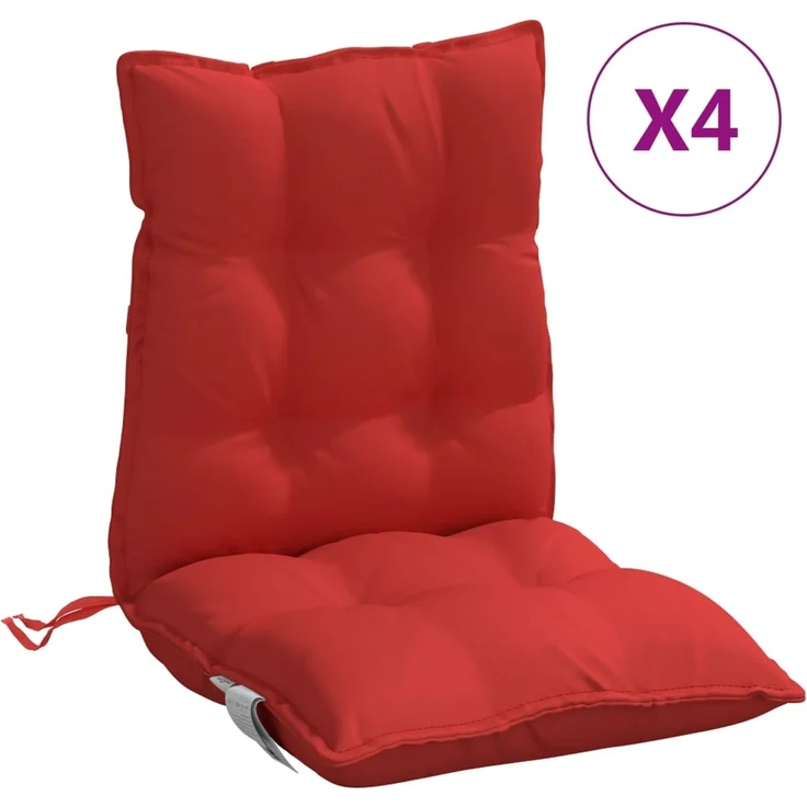 vidaXL Niedriglehner-Auflagen 4 Stk. Rot Oxford-Gewebe 377690 – Bild 2
