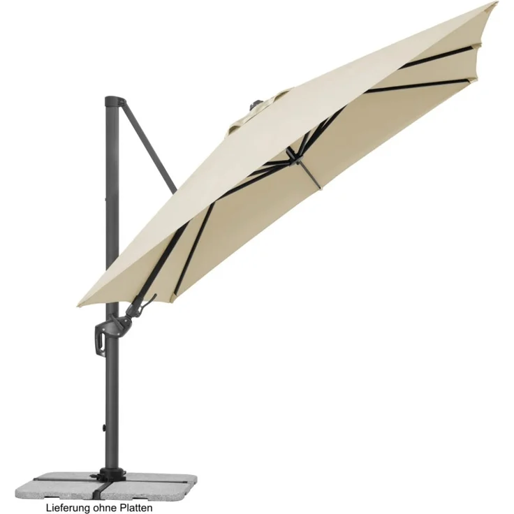 Schneider Schirme Ampelschirm, Rhodos Twist, Natur / Schwarz, 3x3 m – Bild 4