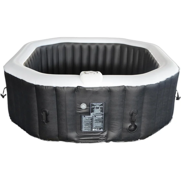 HOME DELUXE Outdoor Whirlpool DROP inkl. Kissen, Getränkehalter und Sonnendach - ⌀185 cm Schwarz – Bild 7