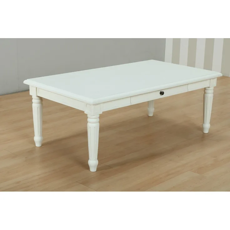Massivholz Couchtisch antik weiß