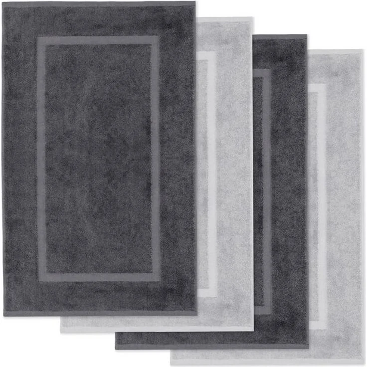 Lavea Badematte 4er Set Badeteppiche Elena Frottee 50x80 cm Badvorleger, 100% Baumwolle, 500 g/m² Frottier, weich & saugstark, pflegeleicht – Bild 4