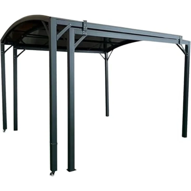 LECO Pergola JOTTA 4.0, Aluminium- und Stahlgestell anthrazit, Polycarbonat-Dach grau-transparent, 5,38x3 m – Bild 2