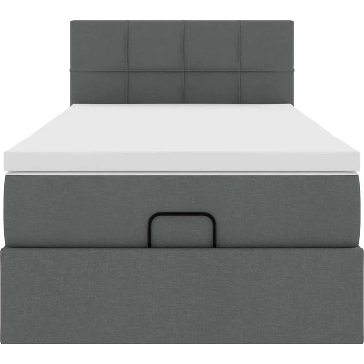 vidaXL Ottoman-Bett mit Matratze Dunkelgrau 100x200 cm Stoff 3311436 – Bild 5