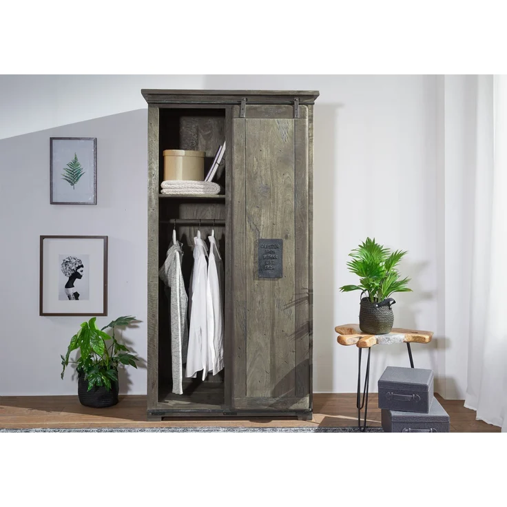 Schrank Mango 100x60x190 grau lackiert RAILWAY #216 – Bild 2