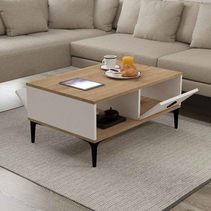 Skye Decor 'Sare 2002' Couchtisch, Saphir-Eiche / Weiß, 90 x 41,5 x 60 cm – Bild 4