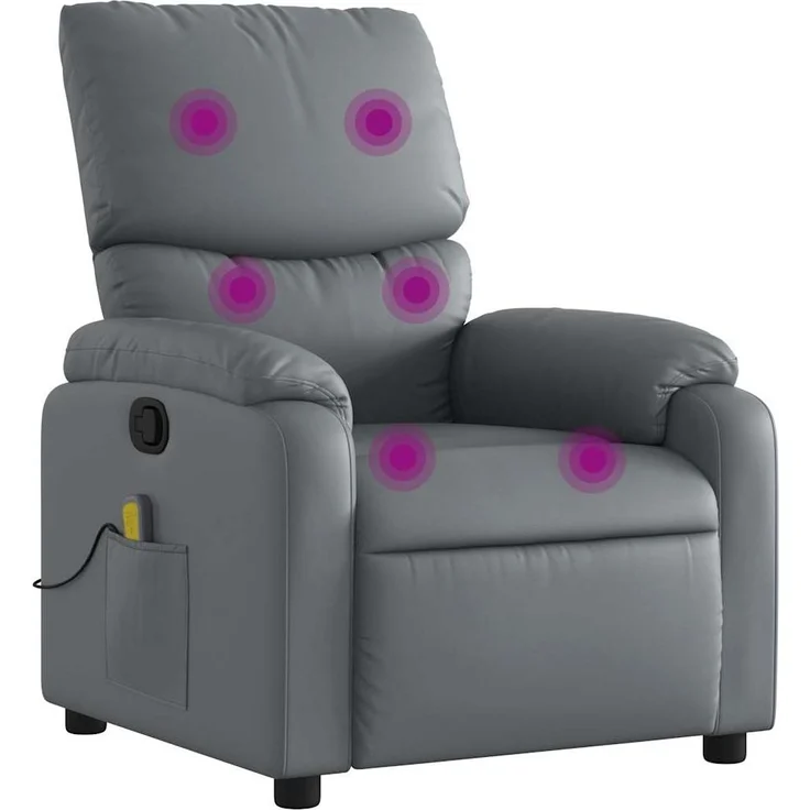 vidaXL Massagesessel Relaxsessel Grau Kunstleder 3205713 – Bild 1