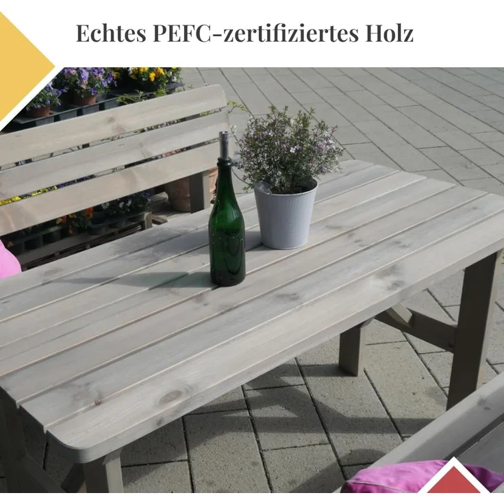 iWerk Massivholzgarnitur Kiefer grau 3-teilig – Bild 4