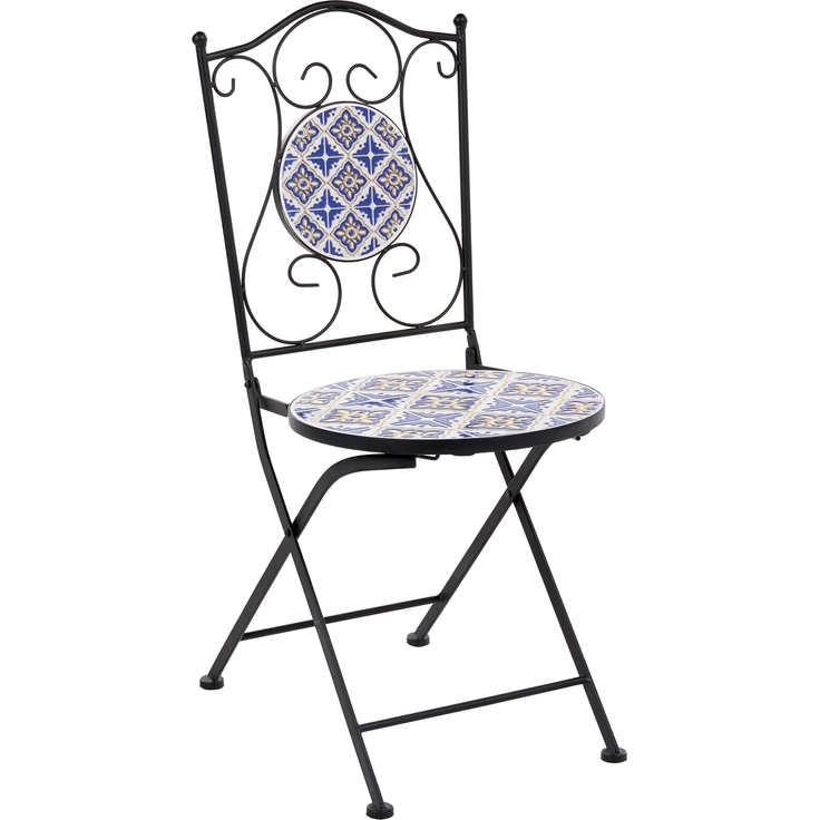 Bistro Set SIPONTO Metall Weiß Blau – Bild 5