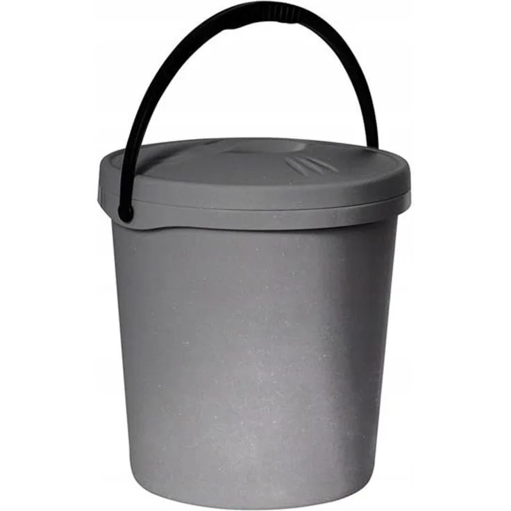 Plast Team Eimer mit Deckel 16 L grau – Bild 1