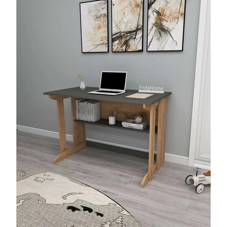 Skye Decor 'Pillar - Atlantic Pine, Anthracite' Schreibtisch, Atlantik-Kiefer / Anthrazit, 100 x 74,3 x 55,5 cm – Bild 3