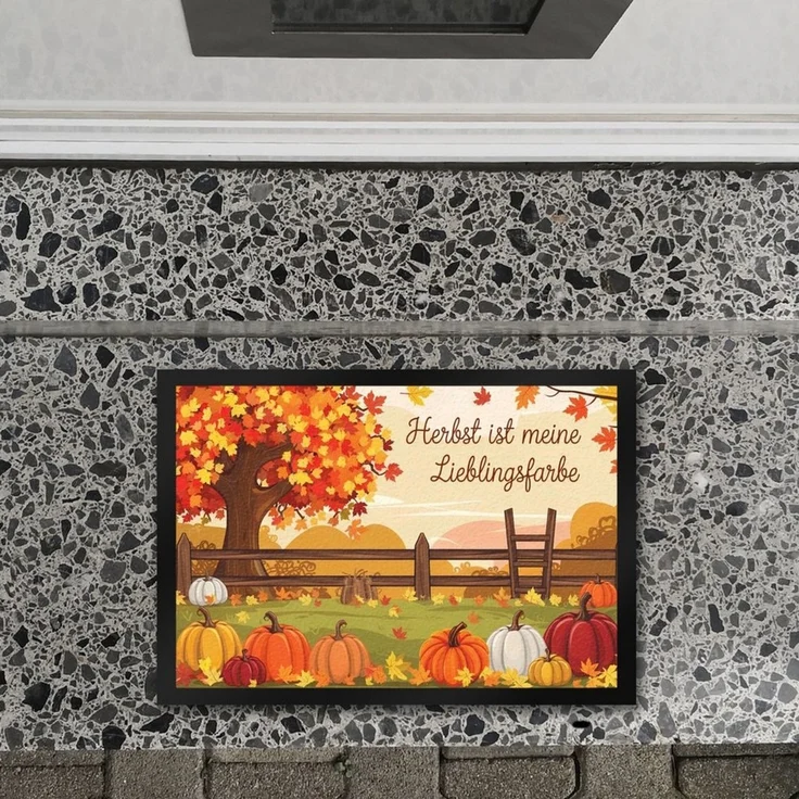 speecheese Fußmatte Herbstliche Landschaft mit Kürbissen Fußmatte in 35x50 cm Herbst ist – Bild 2