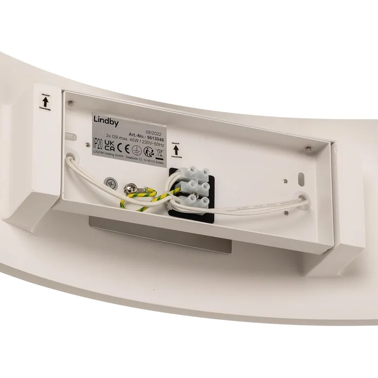 Lindby Wandleuchte Naike, Gips Weiß IP20, 2 x 20 W – Bild 6
