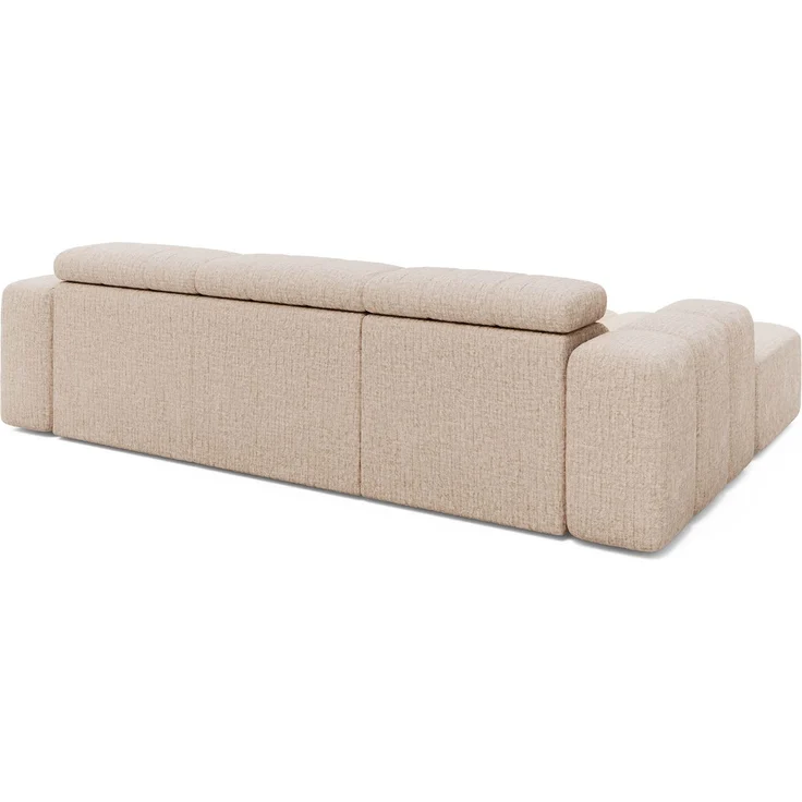 Ecksofa Ottomane links Chenille 289x188x78 beige KONSTANTIN – Bild 3
