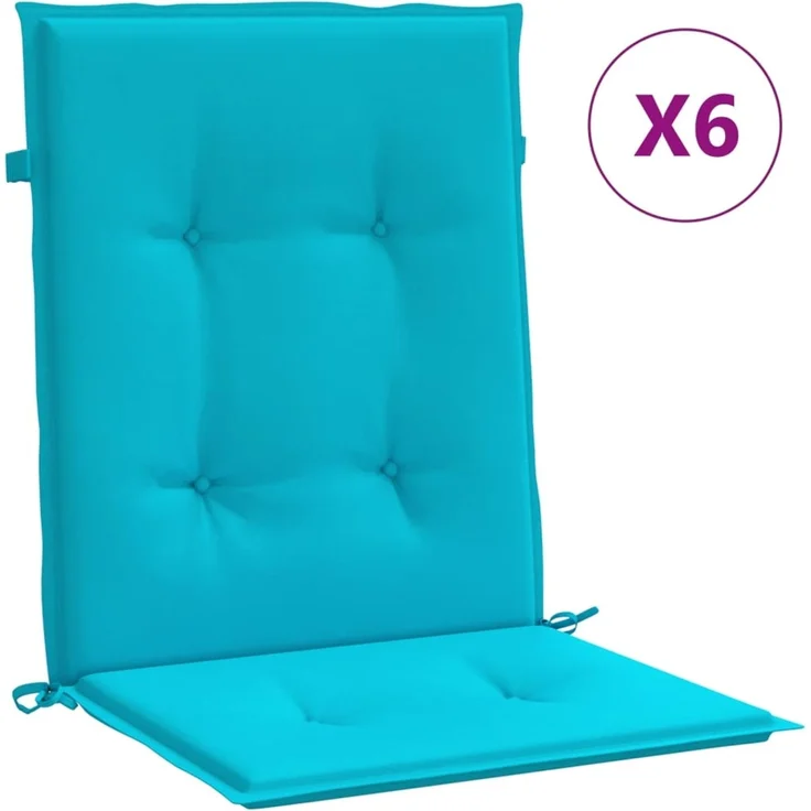 vidaXL Niedriglehner-Auflagen 6 Stk. Türkis Stoff 361339 – Bild 2