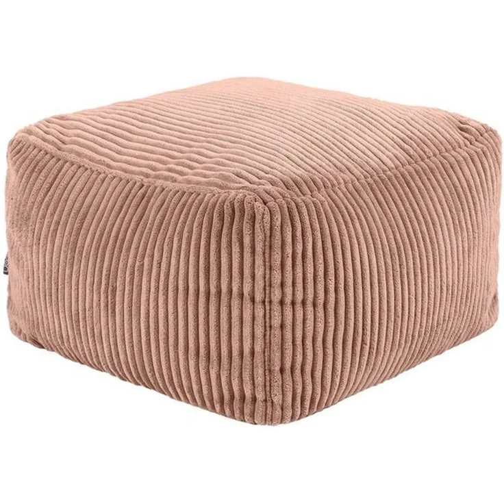 Icon Amara Hocker, Rosa, Flauschiger Cord Stoff, Sitzsack Cord, Sitzpuff Hocker mit Füllung, Fußhocker für das Wohnzimmer, Deko Wohnzimmer – Bild 4