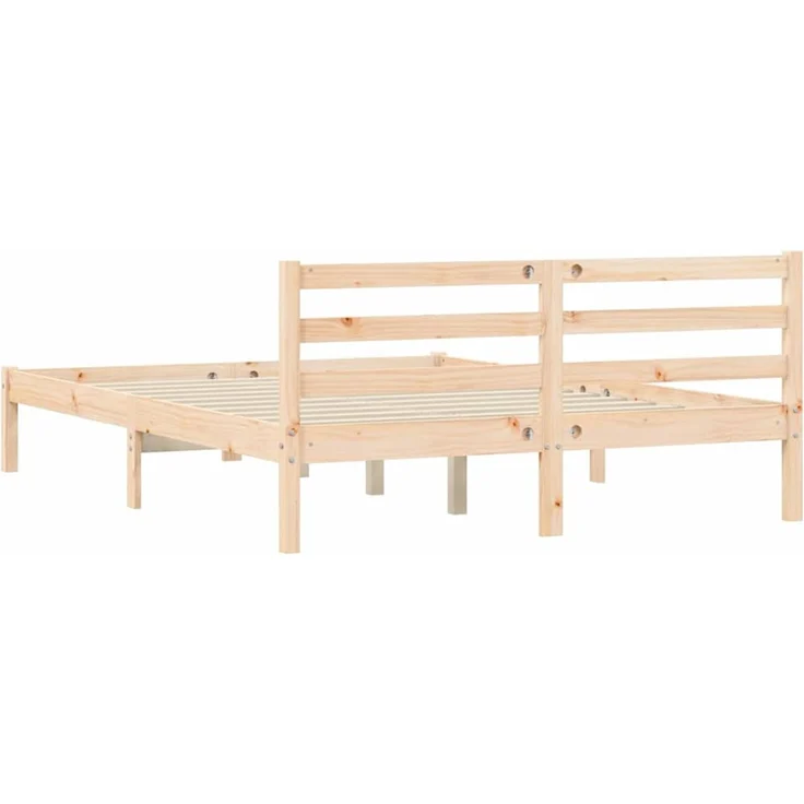 vidaXL Bettrahmen Natur 208,5 x 157,5 x 69,5 cm Massivholz Kiefer 900320 – Bild 6