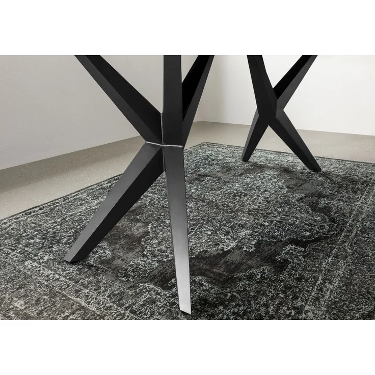 Esstisch Akazie 160x90x76 braun lackiert Beine anthrazit glänzend SWISS EDGE #13 – Bild 6