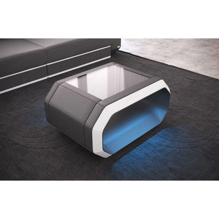Sofa Dreams - Design Couchtisch Roma – Modern & Elegant - Kunstleder - Schwarz-Weiß – Bild 7