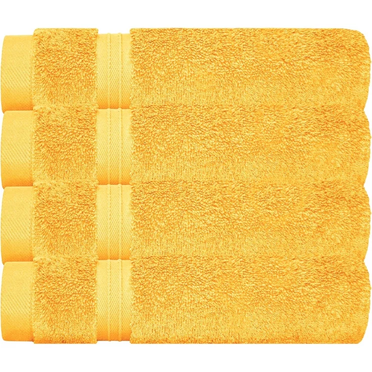 Lashuma Gästehandtücher Linz, Frottee (4-St), Flauschige Handtücher klein 30x50 cm gelb – Bild 7