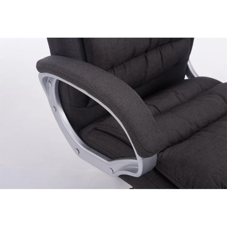 DELUKE® Bürostuhl SOUK Stoff - 116x68x77, Dunkelgrau Stoff Metall in Chromoptik Gestell ergonomische Bürostühle Homeoffice Stuhl mit Rollen – Bild 6