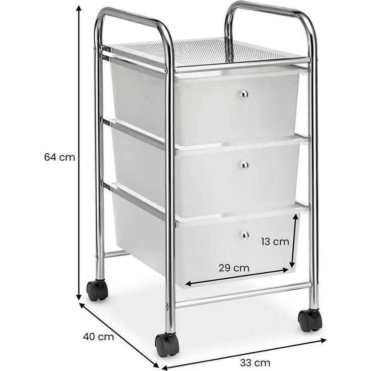 IDIMEX Beistellwagen GINA, Rollcontainer Rollwagen Friseur Kosmetik Badregal mit 3 Schubladen – Bild 3