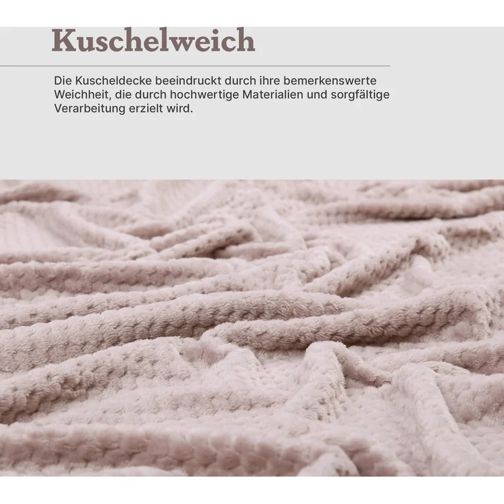Kuscheldecke "Popcorn" Cashmere Soft-Touch Sandgrau 150x200 cm – Bild 7