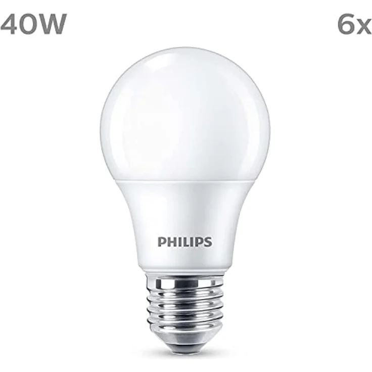 Philips Classic LED E27 Lampe, 40W, matt, warmweiß, nicht dimmbar, 6er Pack – Bild 3