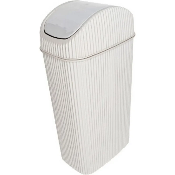 Kosmetikeimer 4 L mit Schwingdeckel - Elegant & praktisch für Bad oder WC Beige – Bild 3