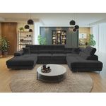 Ecksofa Torezio Bis mit Bettkasten, Schlaffunktion und Einstellbare Kopfstützen (Farbe: Manila 18, Seite: Rechts)